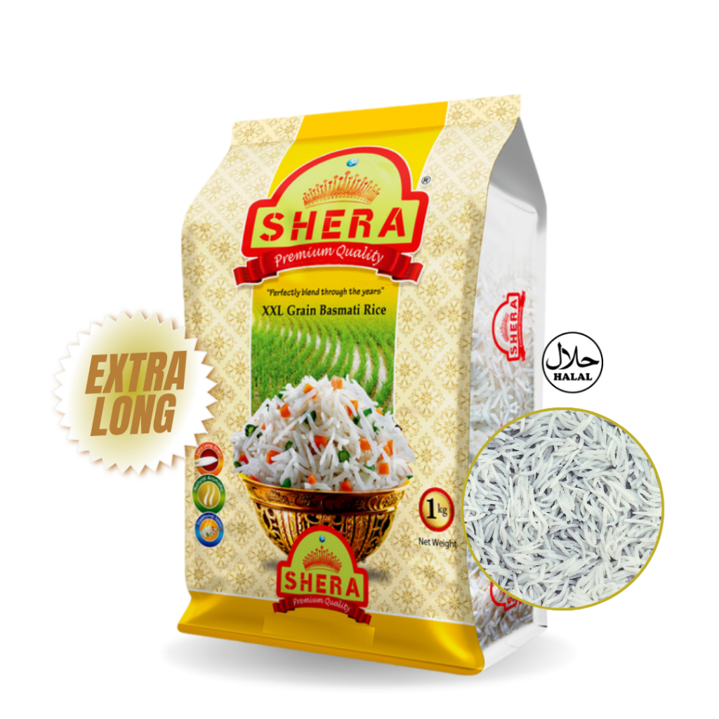 SHERA BASMATI RICE (1kg) XXL FLUFFY AROMATIC RICE | Shopee Singapore