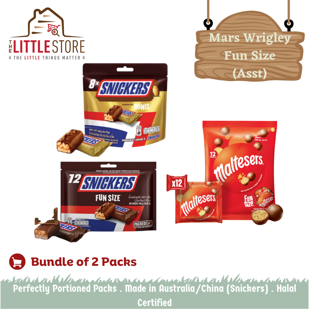 [Bundle of 2 Packs] Mars Wrigley Australia Maltesers 14pckt / Snickers ...