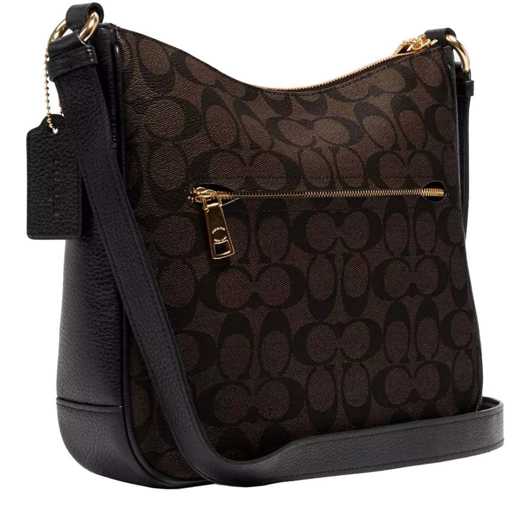 Coach Ellie File on sale Bag in Signature Canvas (Gold/Brown Black)