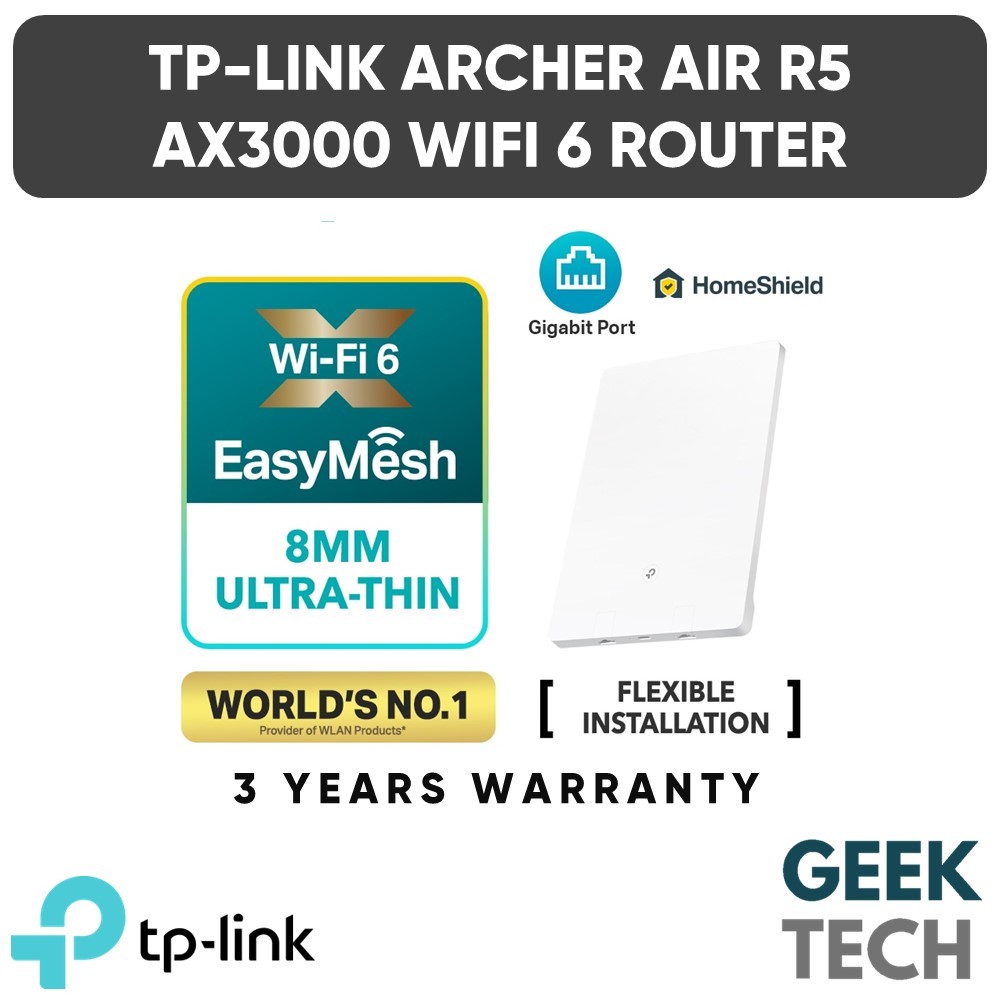 TP-Link Archer Air R5 Wi-Fi 6 AX3000 Router Dual-Band Ultra-Thin Air ...