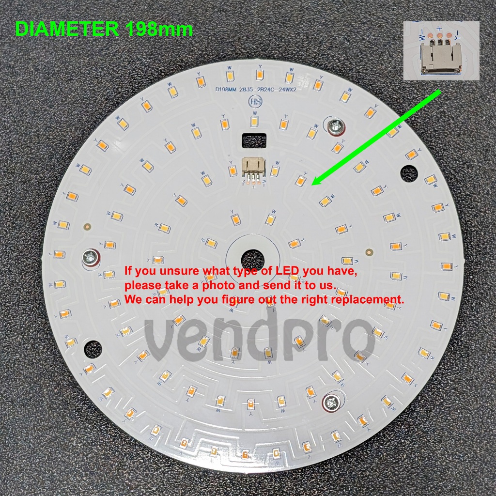 198mm TriColor LED Replacement for Ceiling Fan Lights, Ceiling Fan LED