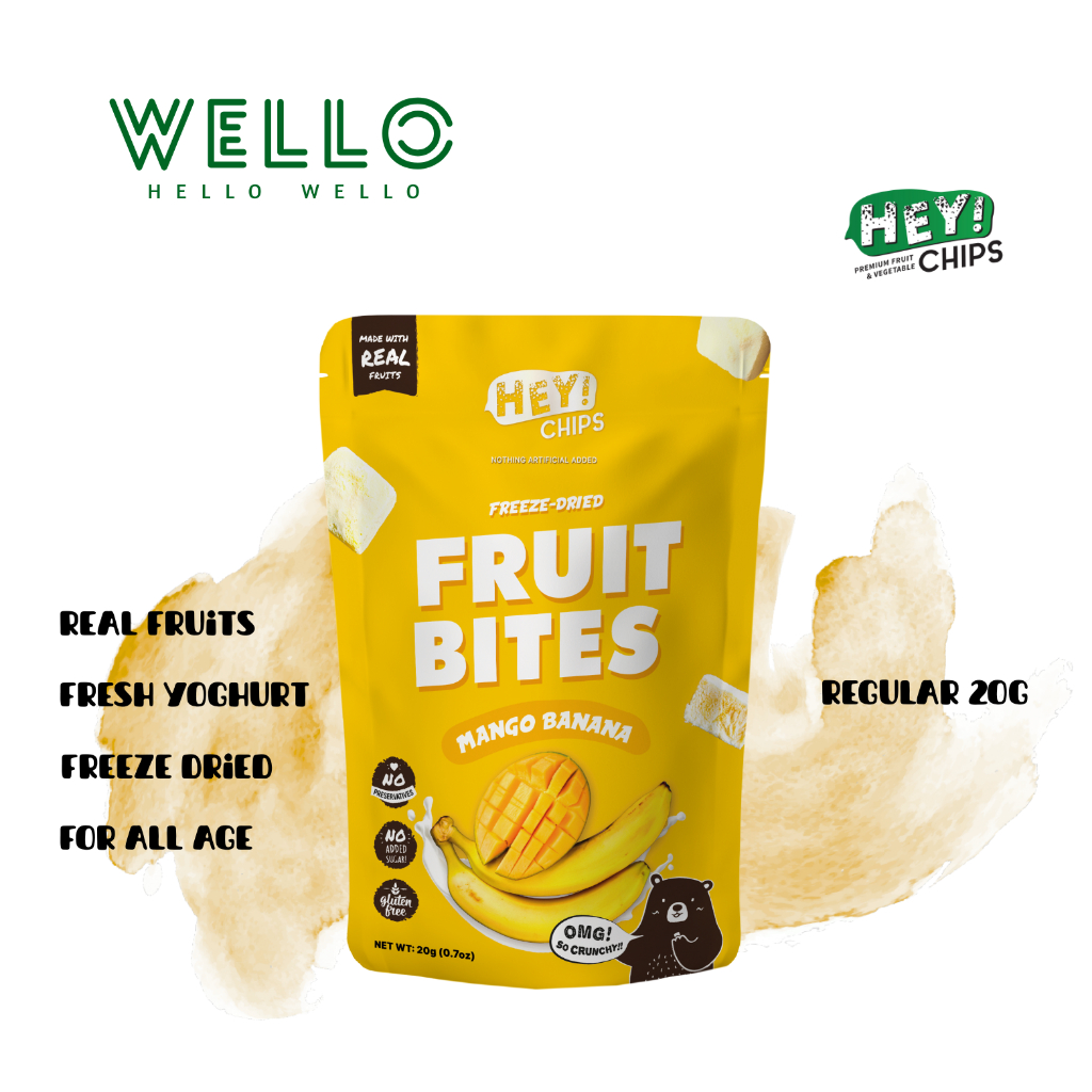 Hey! Chips | Mango Banana Fruit Bites 20G | Fresh Yoghurt & Real Fruit ...