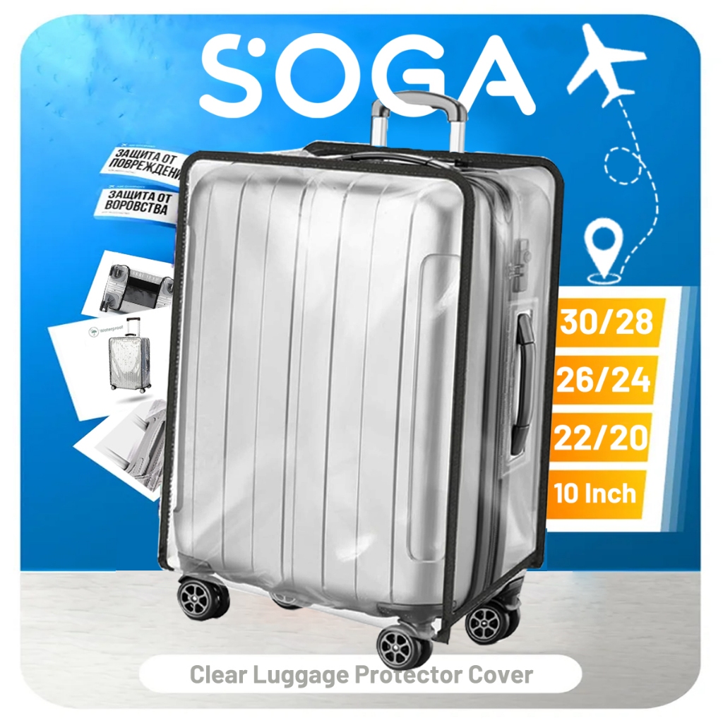 SOGA Clear Luggage Cover Protector - 20 22 24 26 28 30 Transparent ...