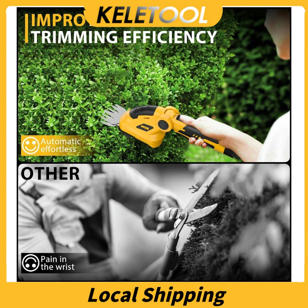 2 in1 Cordless Grass Hedge Trimmer Cutter Electric Plant Cutting ...