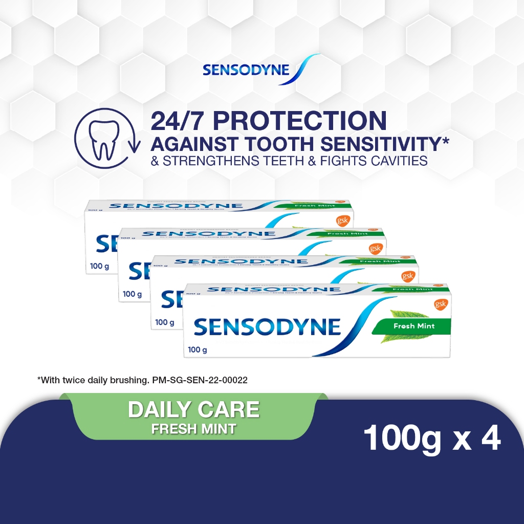 [Bundle of 4] SENSODYNE Toothpaste Daily Care, 24/7 Tooth Sensitivity ...