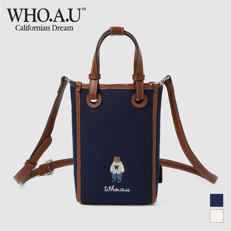 【WHO.A.U】Steve mini canvas square cross-body bag WHO.A.U】Steve mini canvas square cross-body bag (WHO.A.U