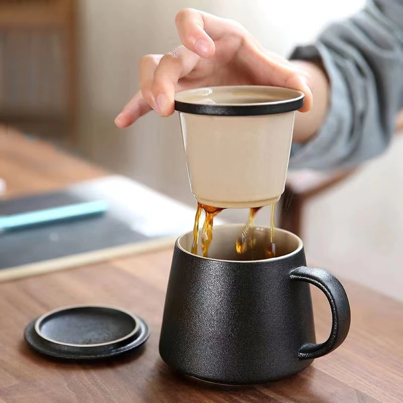 SG Stock｜Lidded Ceramic Tea Mug with Filter - Office & Home Coffee Cup ...