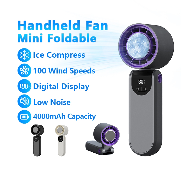 [SG Seller] Mini Handheld Fan Ice Cooling Fan Portable Air Cooler Fan ...