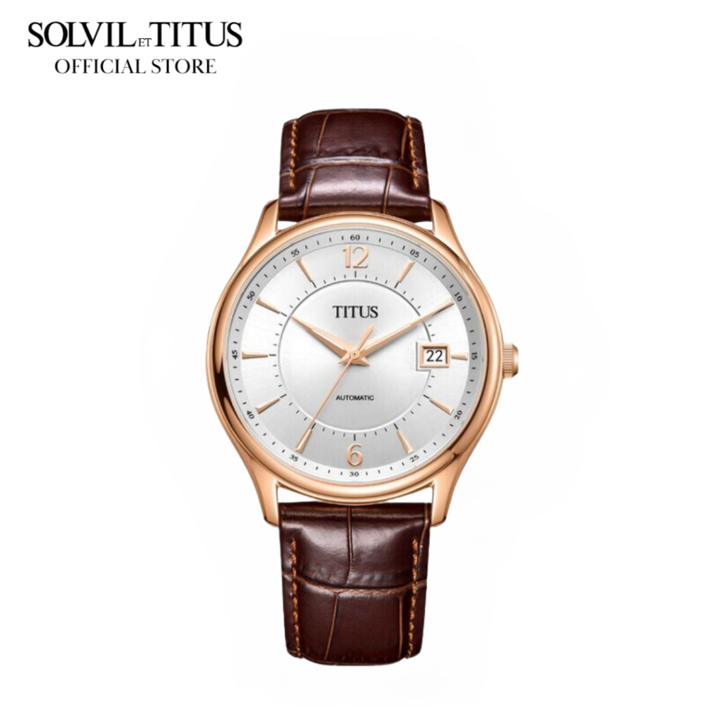 Solvil et Titus Exquisite 3 Hands Date Automatic Brown Leather Strap Men Watch W06 03273 003 Shopee Singapore