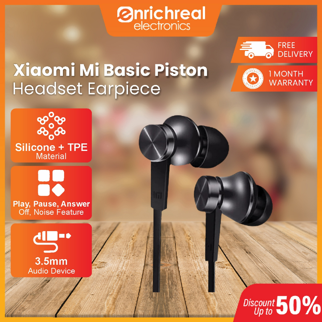Enrichreal 9.25 Xiaomi Headphones Basic Piston In Ear Earpiece Fresh Edition Mini Headset Audio Jack With Mic Shopee Singapore