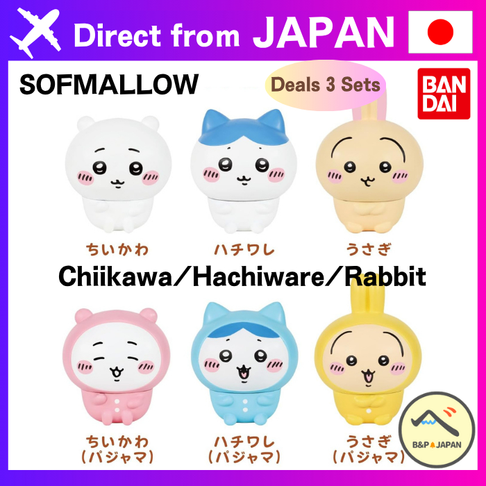 BANDAI Chiikawa SOFMALLOW Chiikawa/Hachiware/Rabbit Deals 3 Sets【Diect ...
