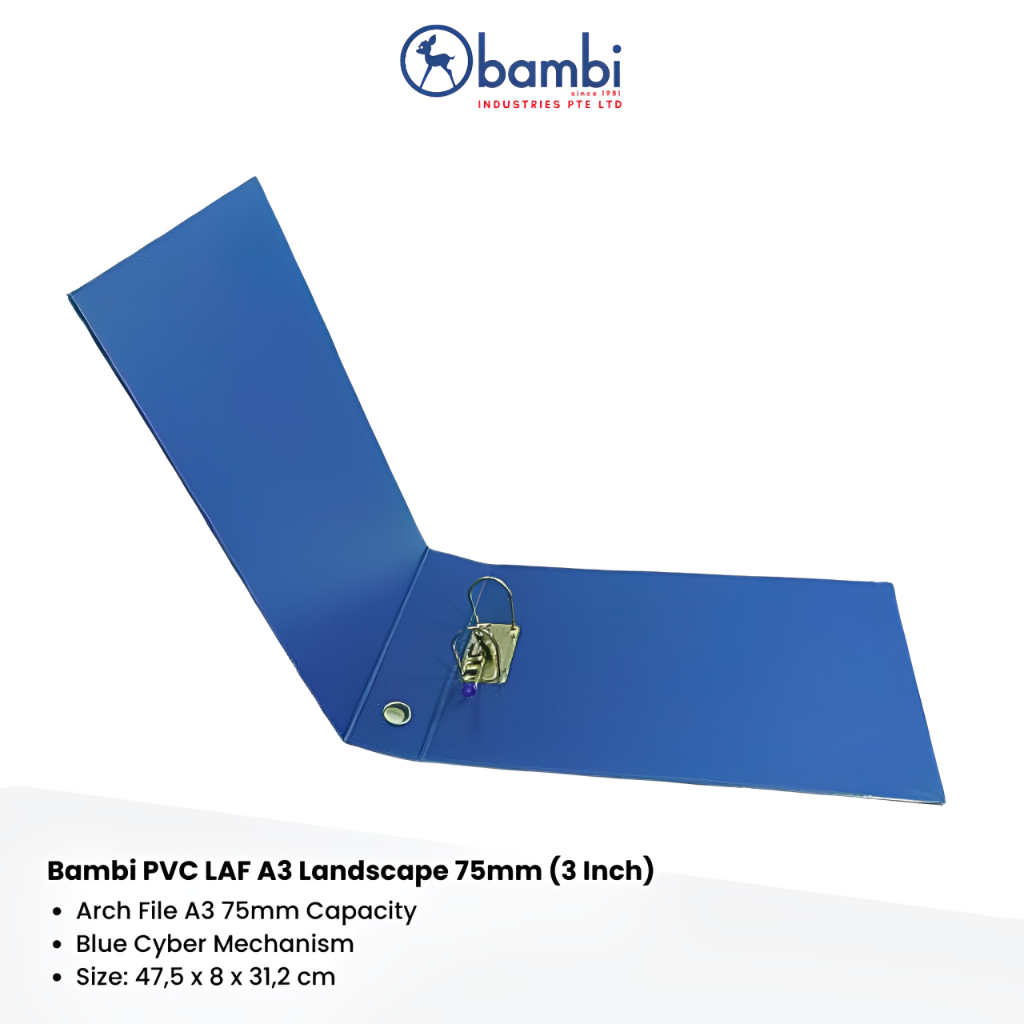 Bambi PVC Lever Arch File A3 Landscape 75 mm (3 Inch) | Shopee Singapore