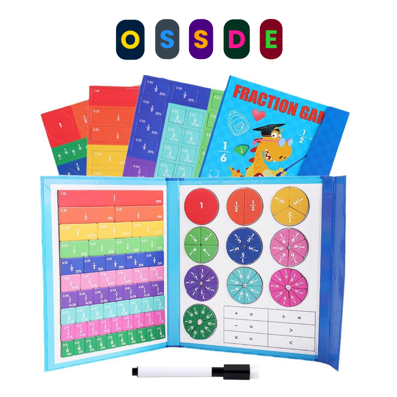 OSSDE Fractions Book Magnetic Fractional Circles Set With Water Based ...