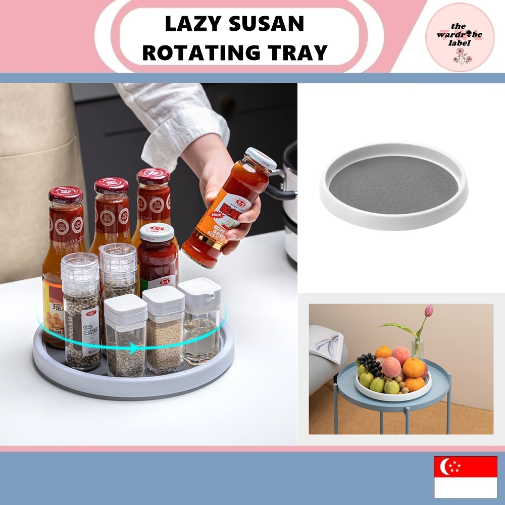 [SG SELLER - TWL] Lazy Susan Condiments Kitchen Tray Rotating Storage ...