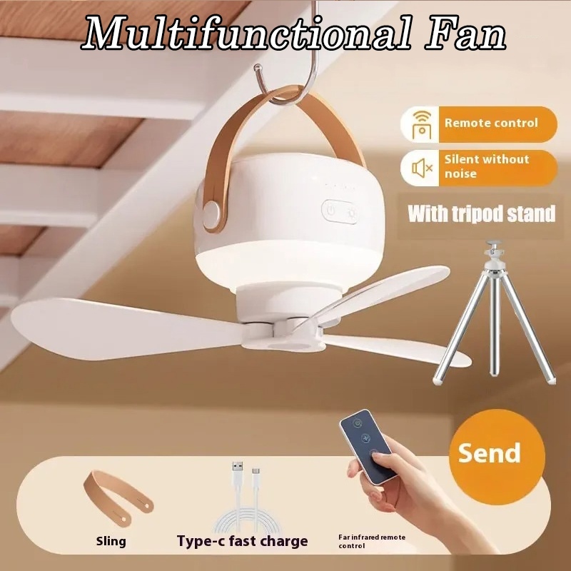 Remote Control Charging USB Small Fan Dormitory Silent With LED Fan ...