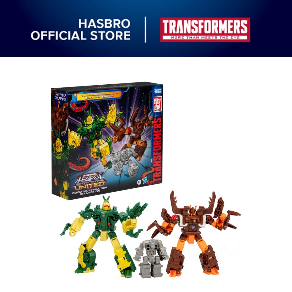 Transformers Legacy United Doom 'n Destruction Collection, Mayhem Attack Squad Converting Action Figure 3-Pack, Chop Shop & Barrage, 8+ Years ( Exclusive