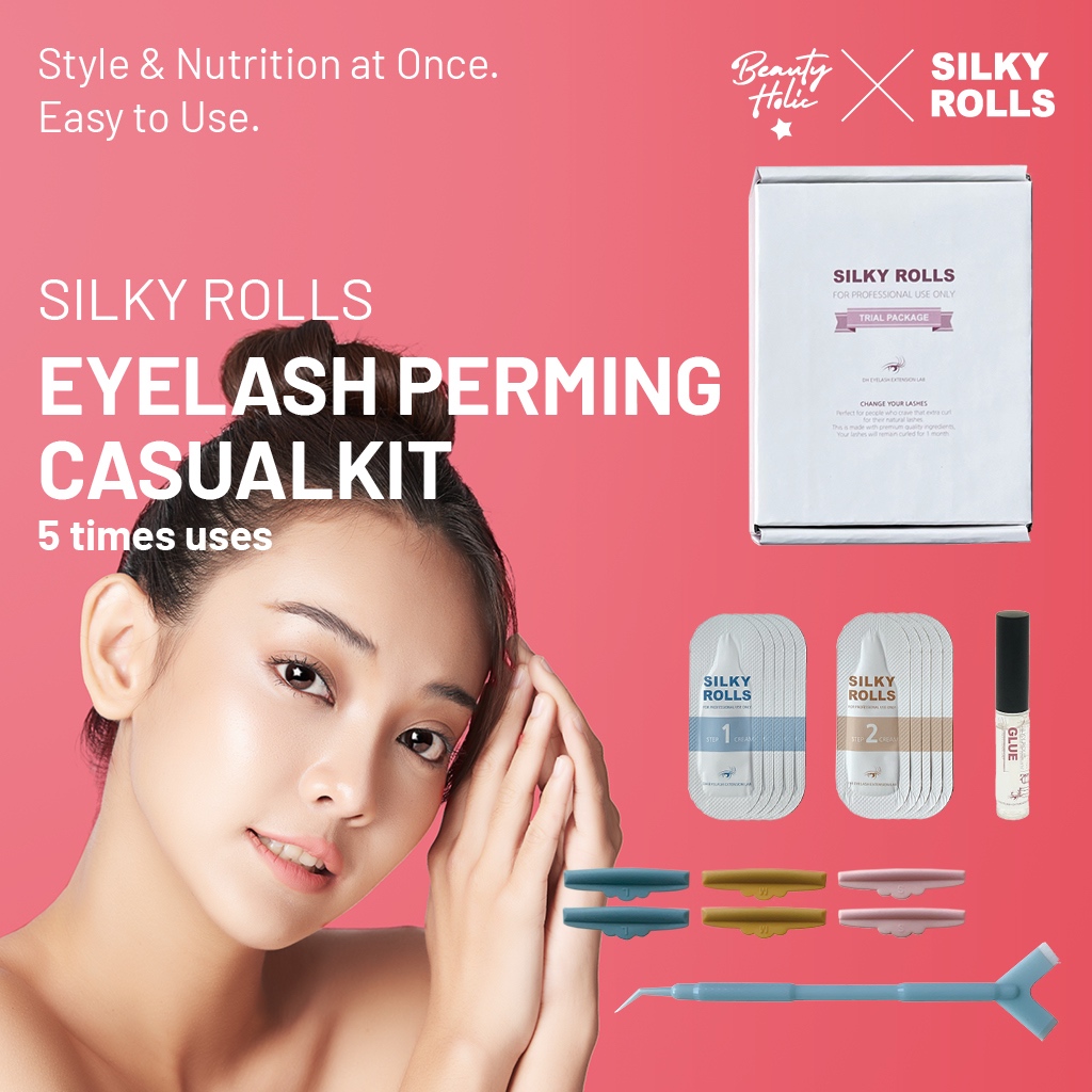 [SILKY ROLLS] EYELASH PERMING KIT, 5 Times Use Eyelash Lift Kit Korea ...