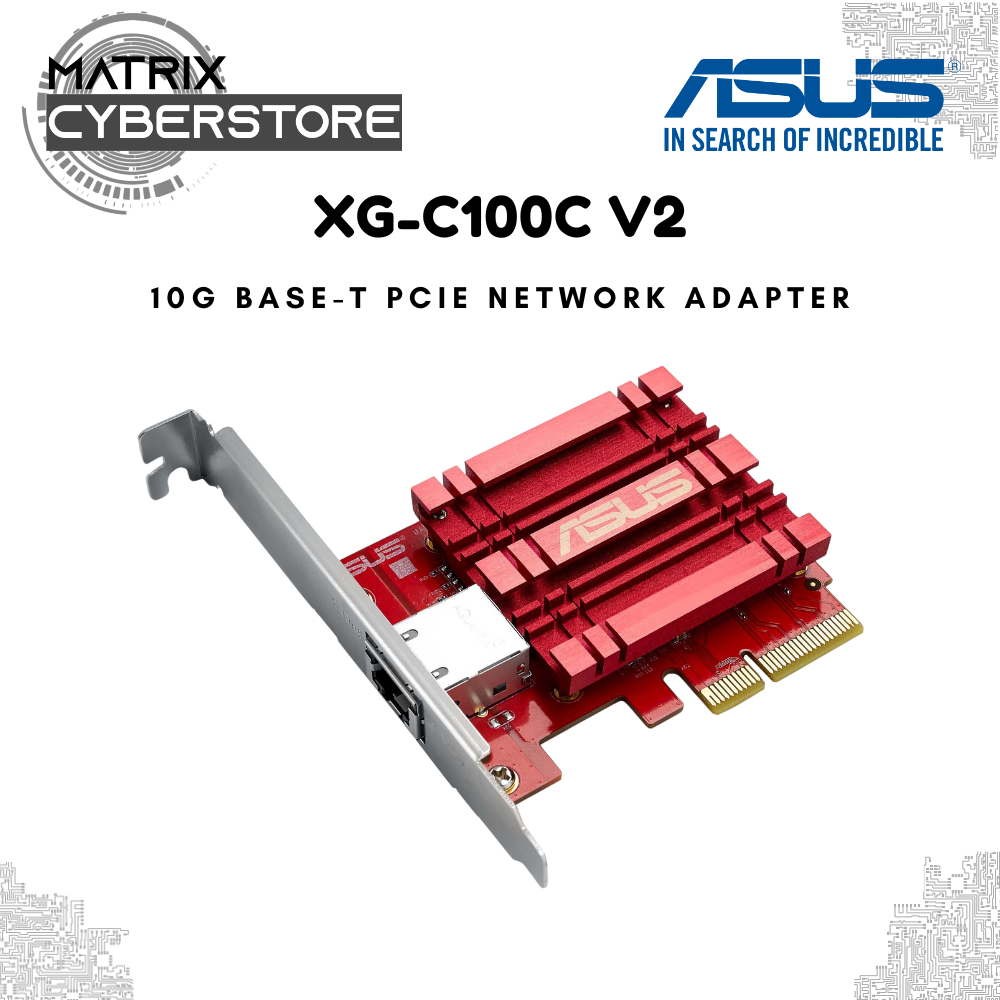 ASUS XG-C100C V2 10G Base-T Network Adapter PCIe x4 Card - Backward ...