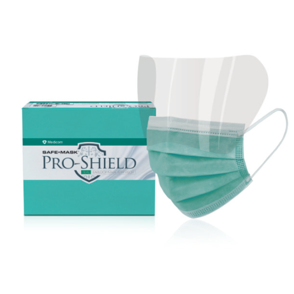 Safe+Mask Proshield Mask with Visor, Earloop Mask Anti-fog Eye shield ...