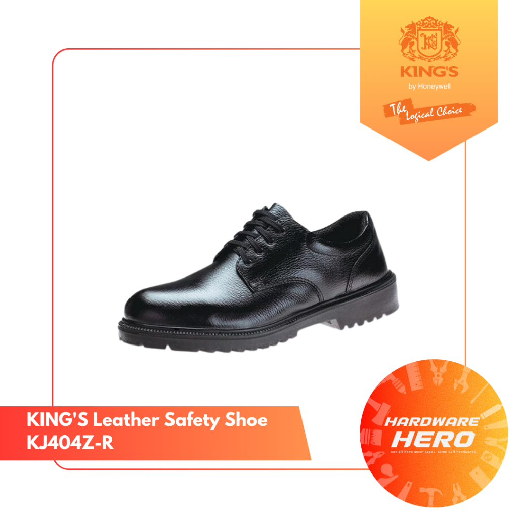 King's Black Leather Safety Shoe without Toe Cap | Model : SHOE-KJ404Z ...