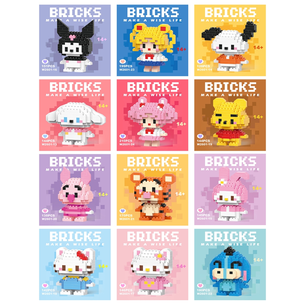 SG DIY Mini Blocks Anime Character Model Nano Blocks Cartoon Toys ...