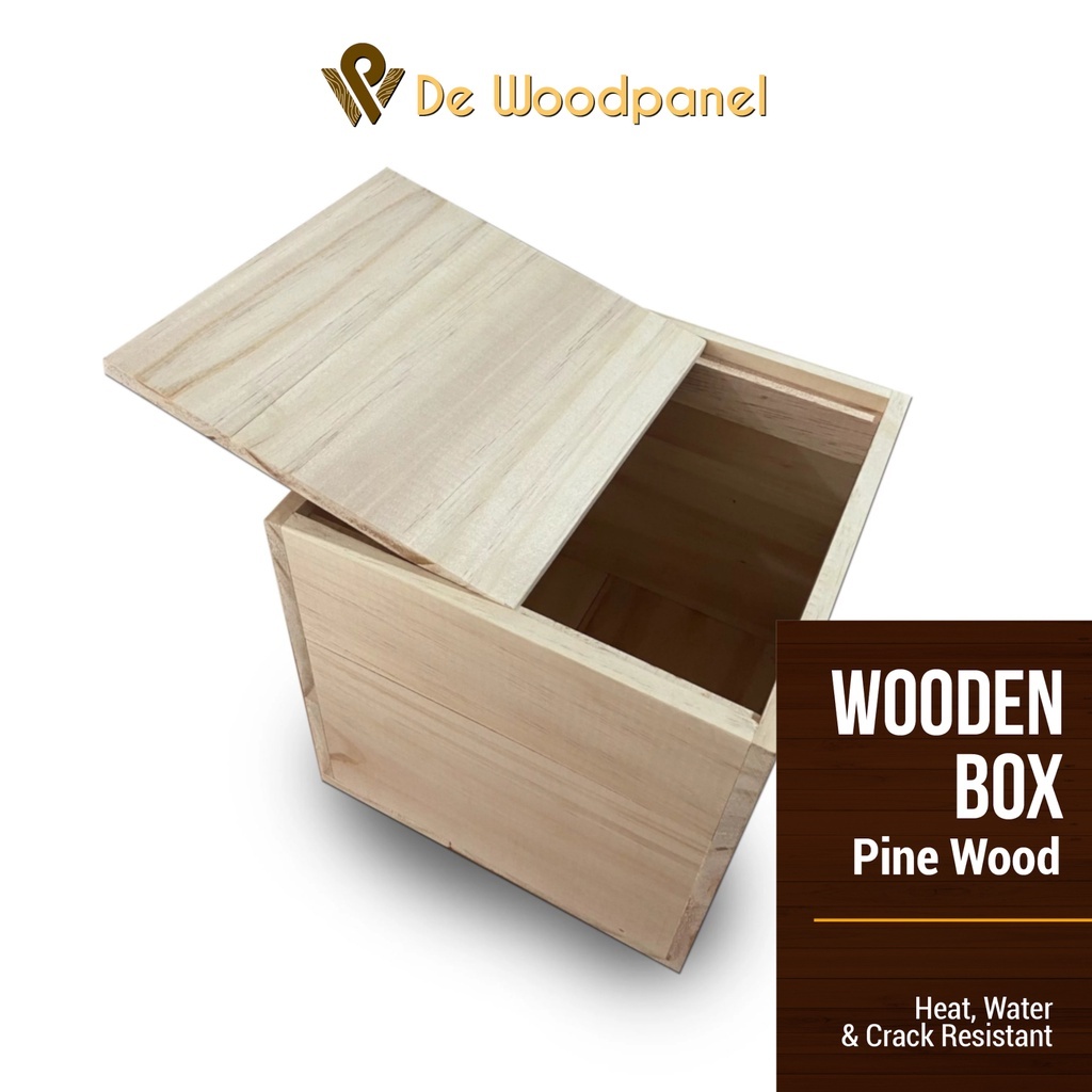 Wooden Storage Box (Pine Wood) 200mm*200mm*200mm | Shopee Singapore