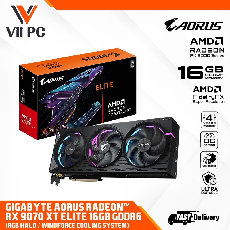 GIGABYTE AORUS Radeon™ RX 9070 XT / RX9070XT / RX 9070XT ELITE 16G DDR6 ...
