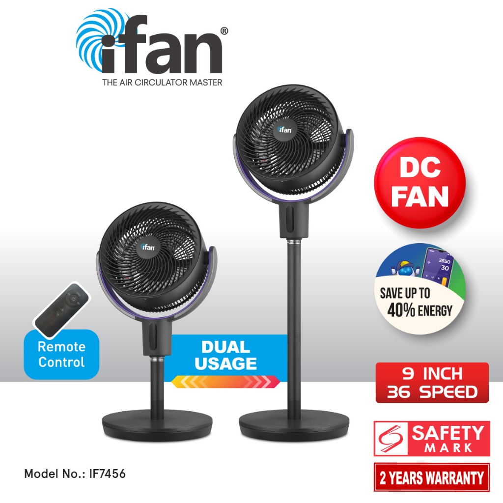 iFan Powerful 36 Speed DC Air Circulator Fan, Stand Fan with ...