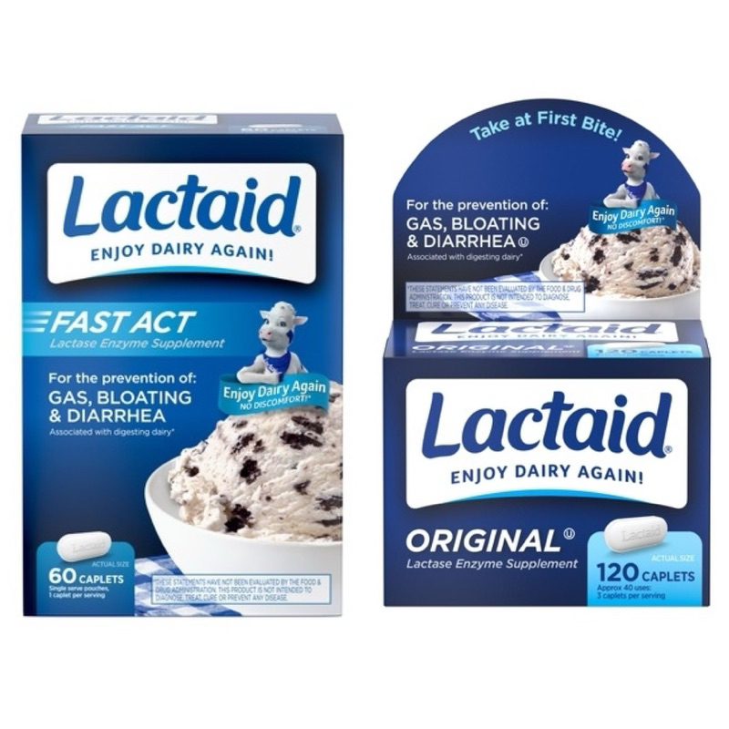 Lactaid Fast Act Lactose Intolerance Dairy Relief Lactase Enzyme ...