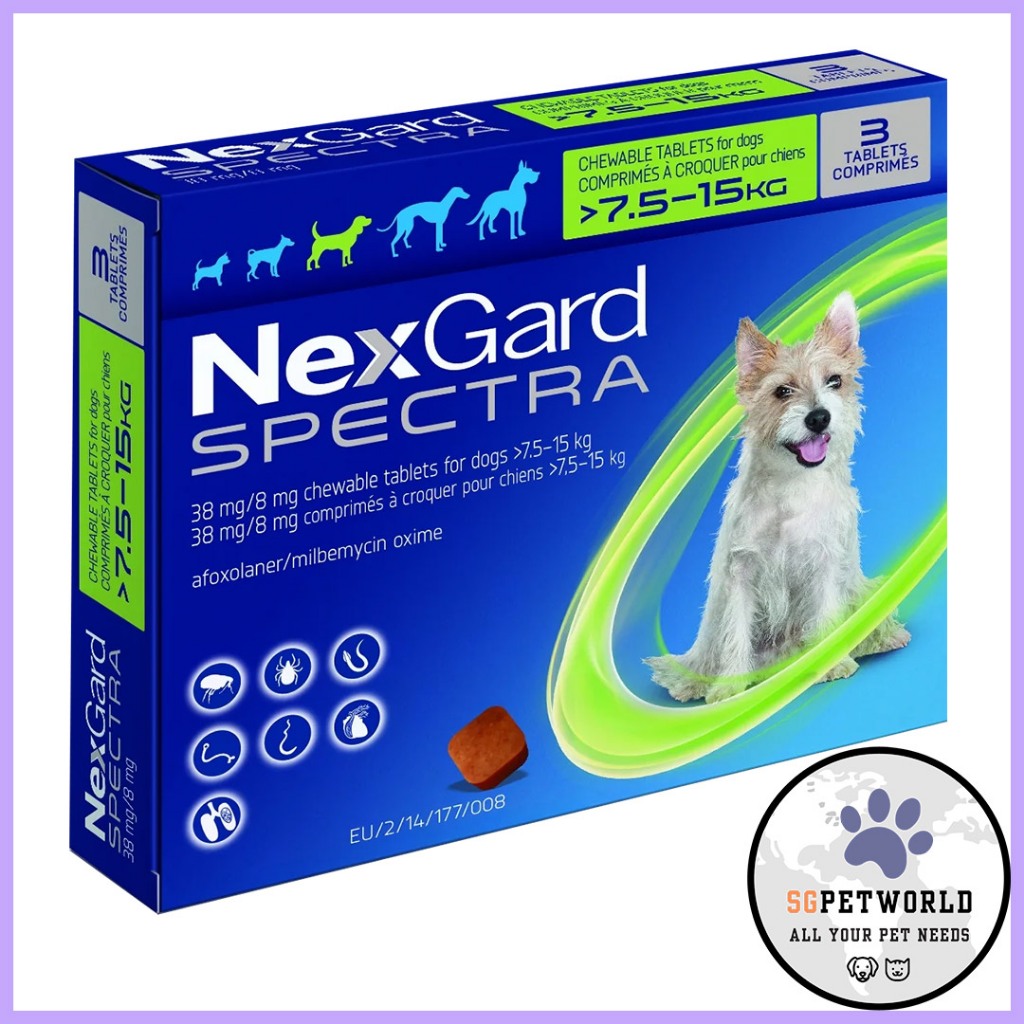 Nexgard Spectra For Medium Dogs 7.6 To 15 Kg (green) 3 Chews 