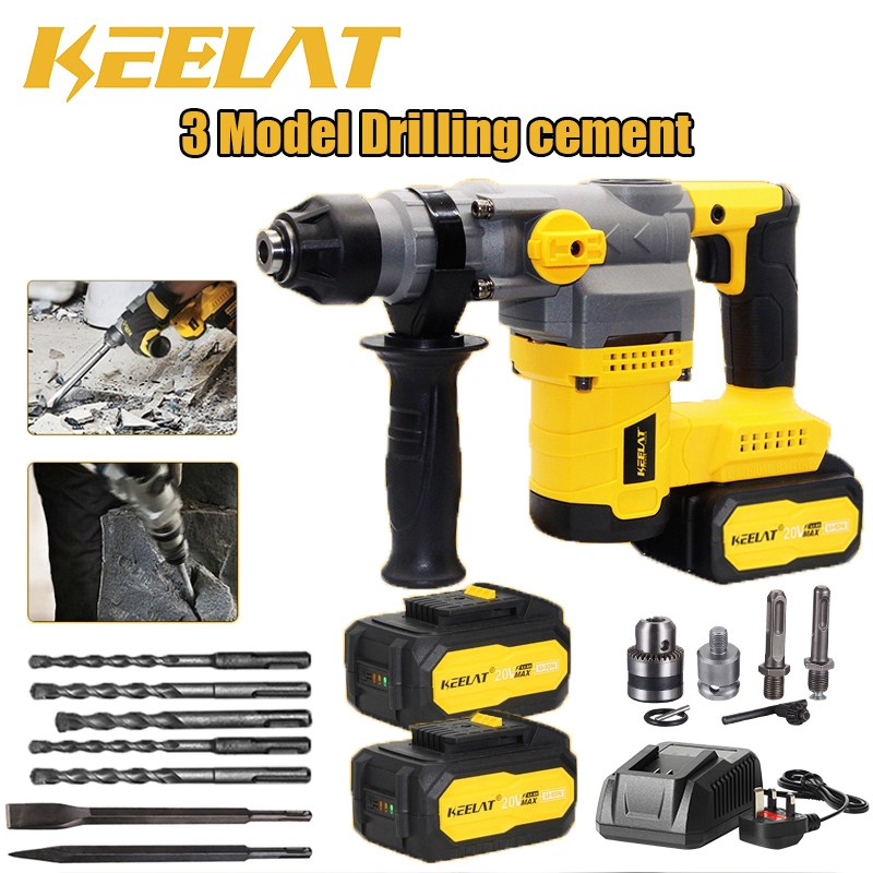 KEELAT Brushless Rotary Impact Hammer Drill Gerudi Impak Cordless ...