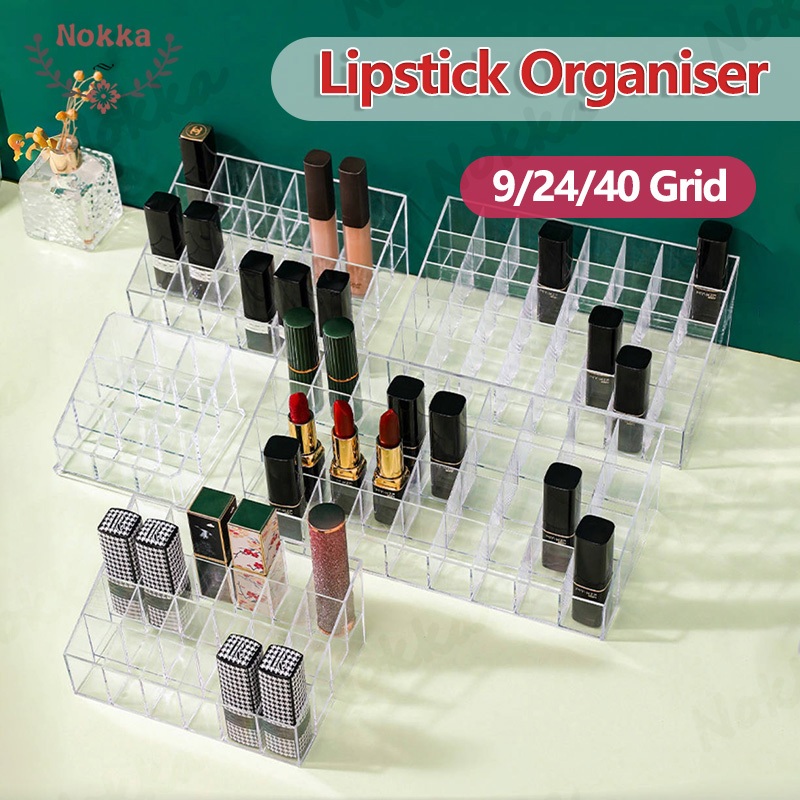 【SG】Transparent Lipstick Organiser Box Acrylic Lipstick Storage Rack ...