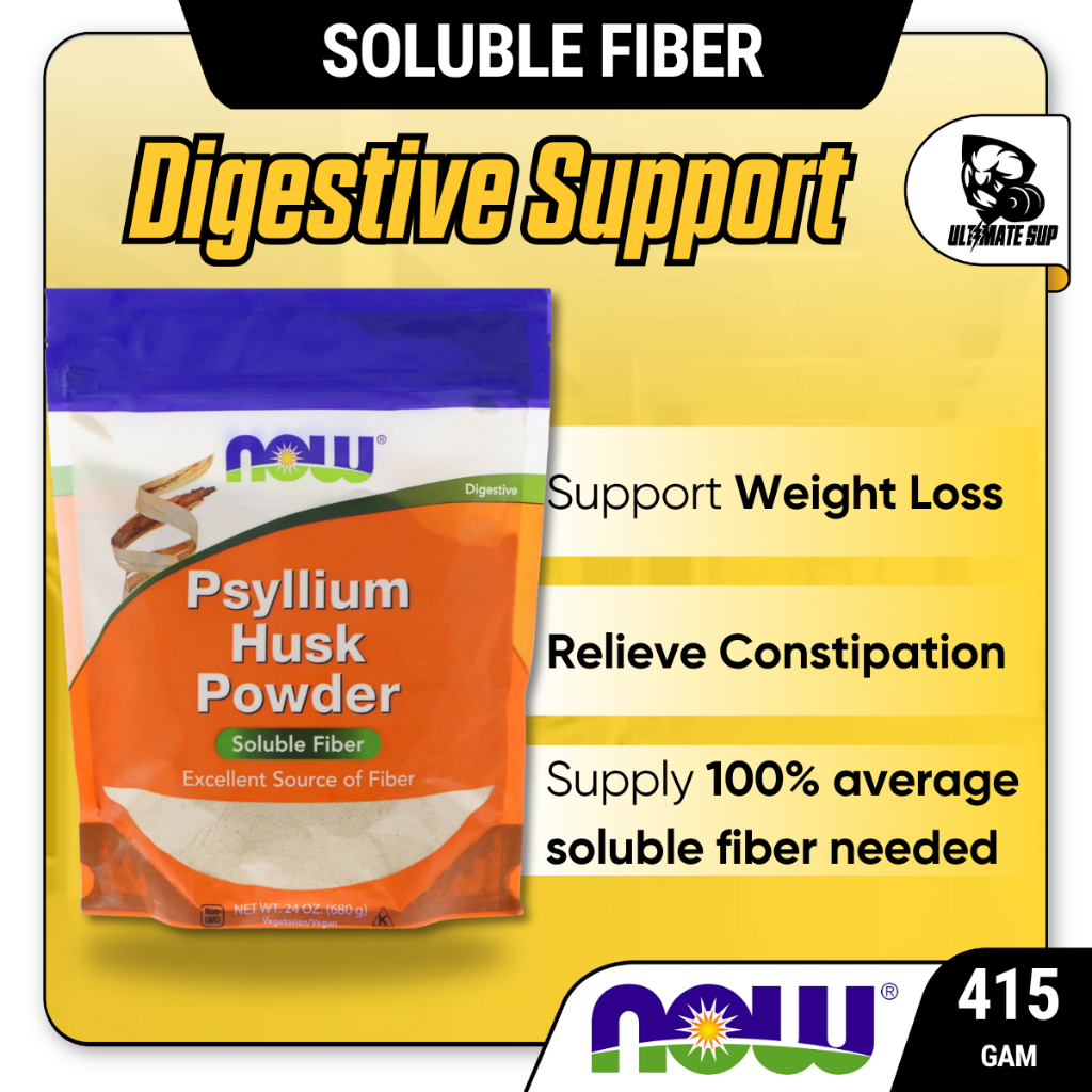 Now Foods Psyllium Husk Powder, Digestive Supplement, Vegan, Relieve ...