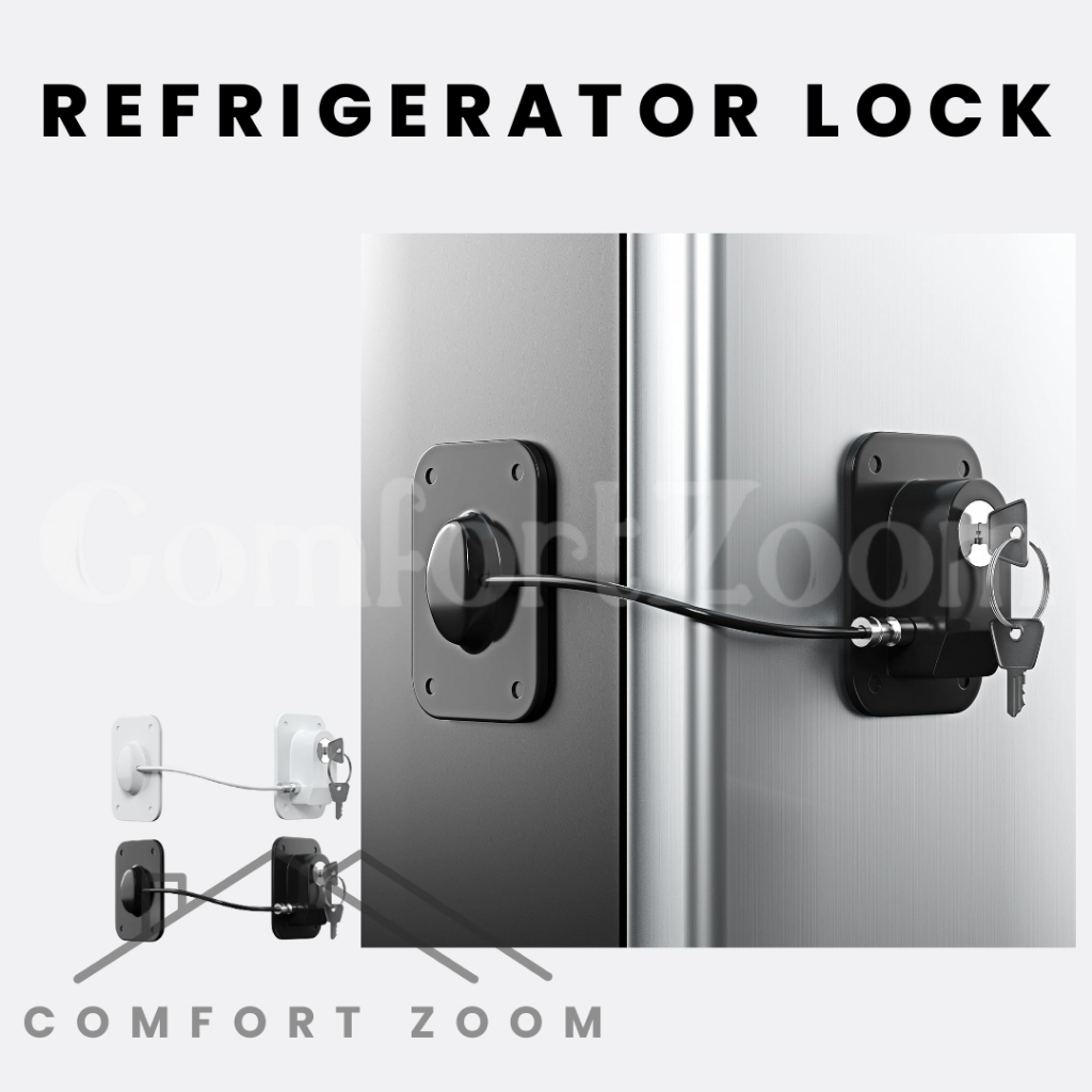 Fridge Lock with Keys, Cabinet Lock, Black Refrigerator Lock | Shopee ...