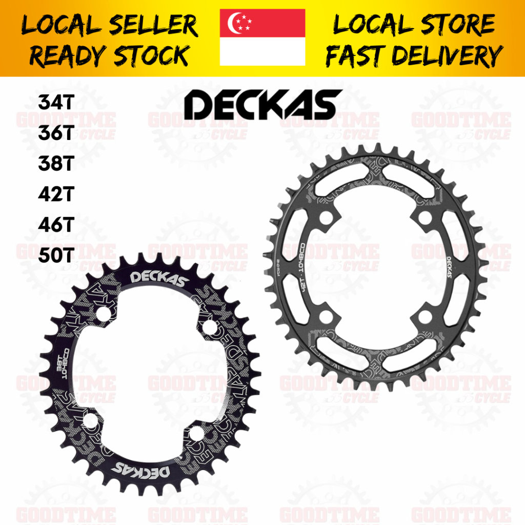 Deckas 104BCD Oval Narrow Wide Chainring 34T/36T/38T/42T/46T/50T 4 Bolt ...