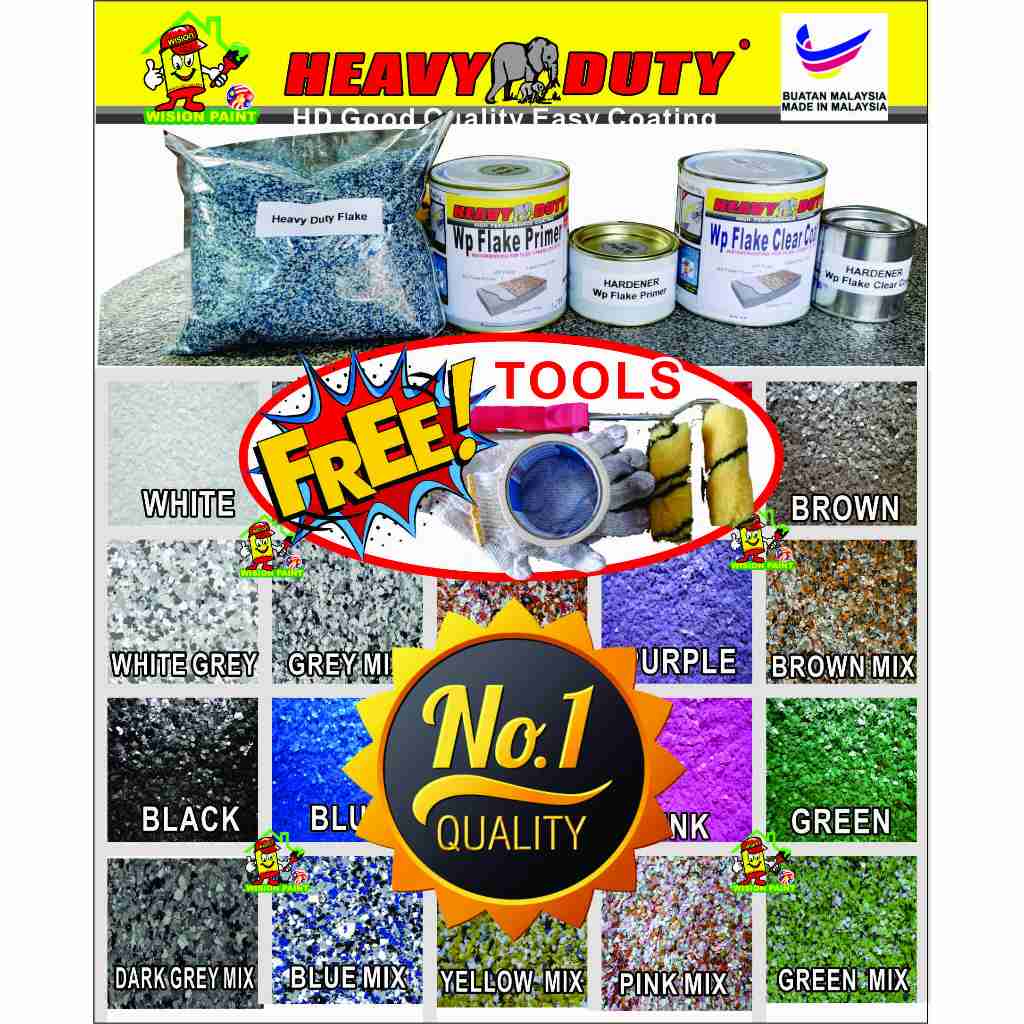 FULL SET ( FREE TOOLS / 1L PRIMER/1L CLEAR /1KG FLAKE ) Epoxy Colour ...