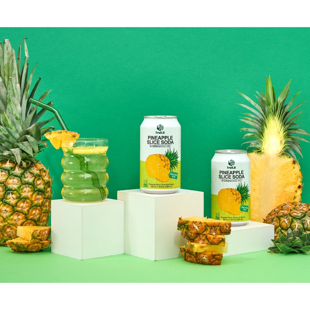 Fruit.B - Pineapple/Lemon Slice Soda (340ml) | Shopee Singapore