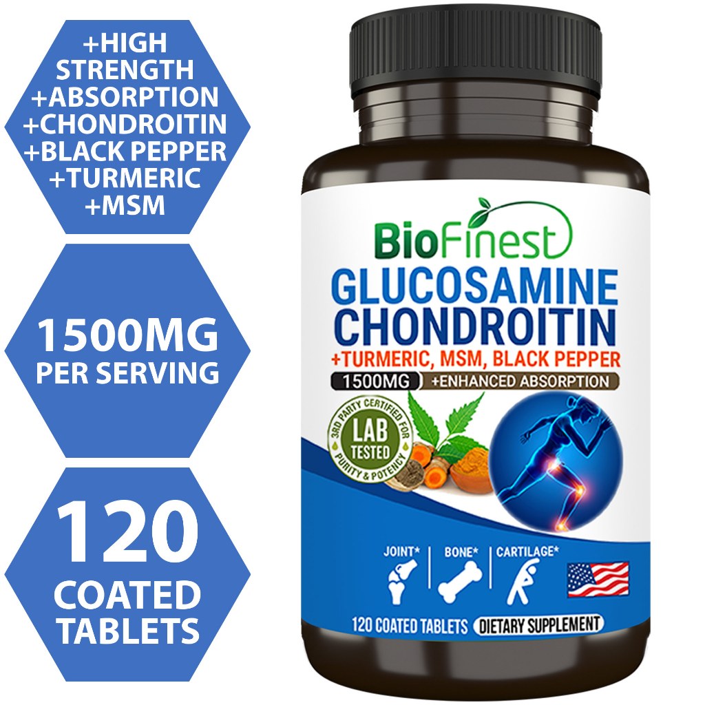 Biofinest 5x Glucosamine 1500mg Chondroitin Turmeric MSM Black Pepper ...