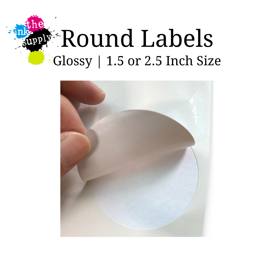 A4 Round Glossy Adhesive Sticker Label for Inkjet & Laser Printer ...