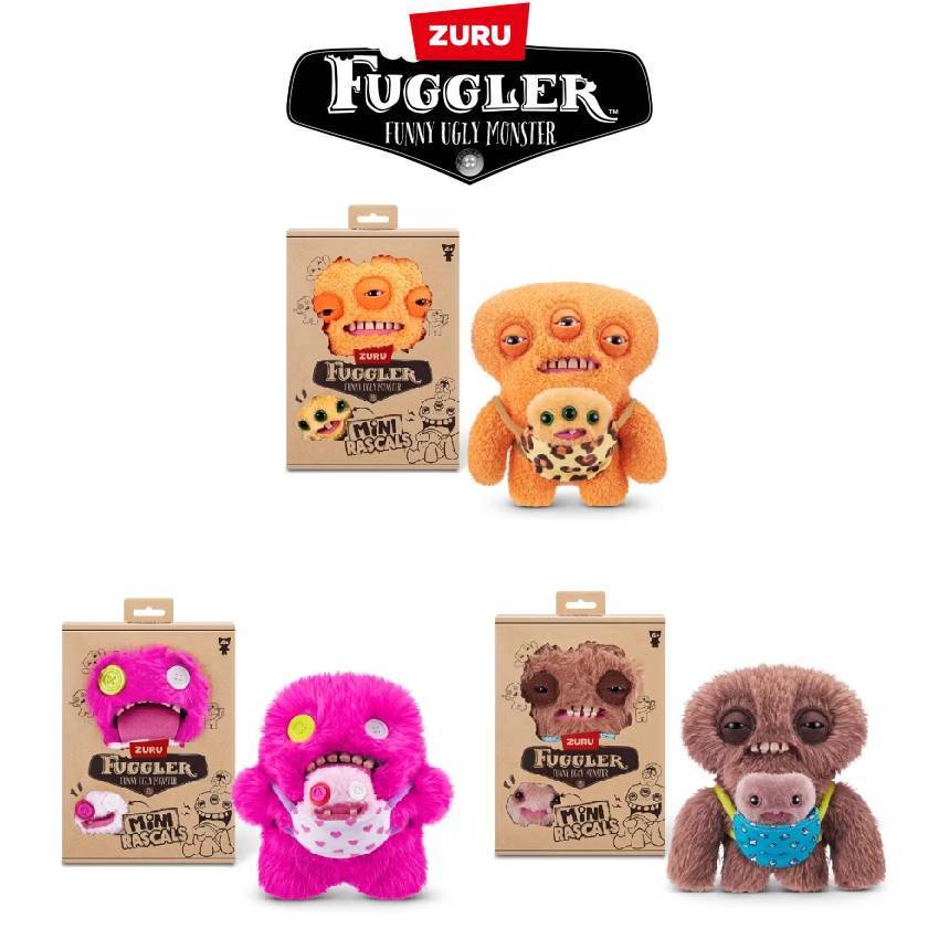 Fuggler Ugly Monster Mini Rascals (Double Trouble) Series 1 Plush (22cm ...
