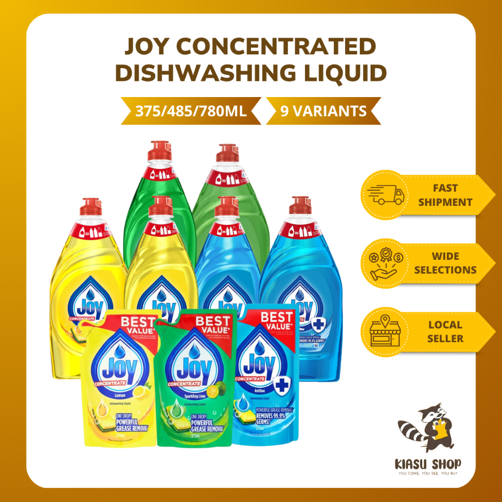 Joy Concentrated Dishwashing Liquid 485ml 780ml Refill 375ml Sparkling ...