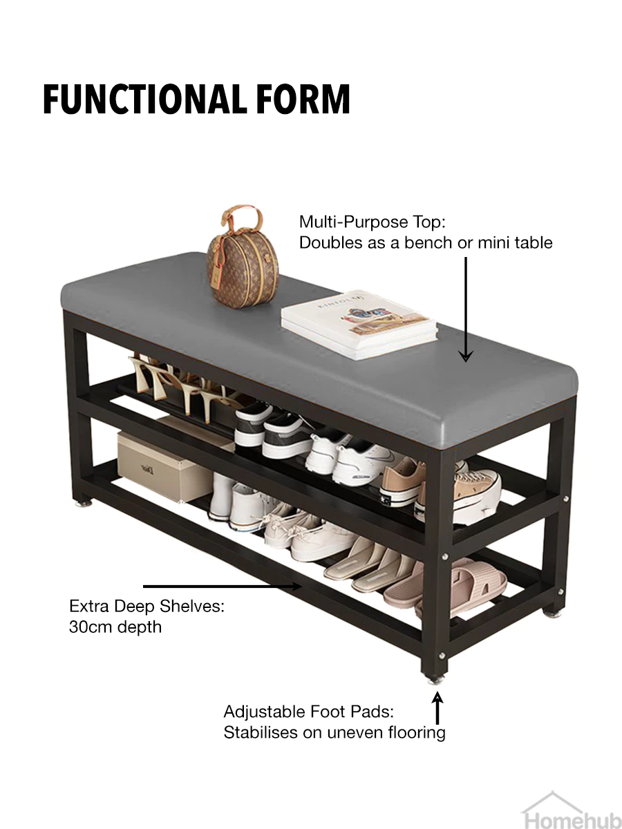 Shoe rack with seat