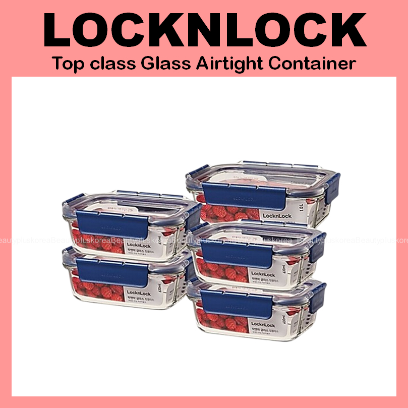[LocknLock] Top Class Glass Airtight Container Rectangular 380ML /630ML ...