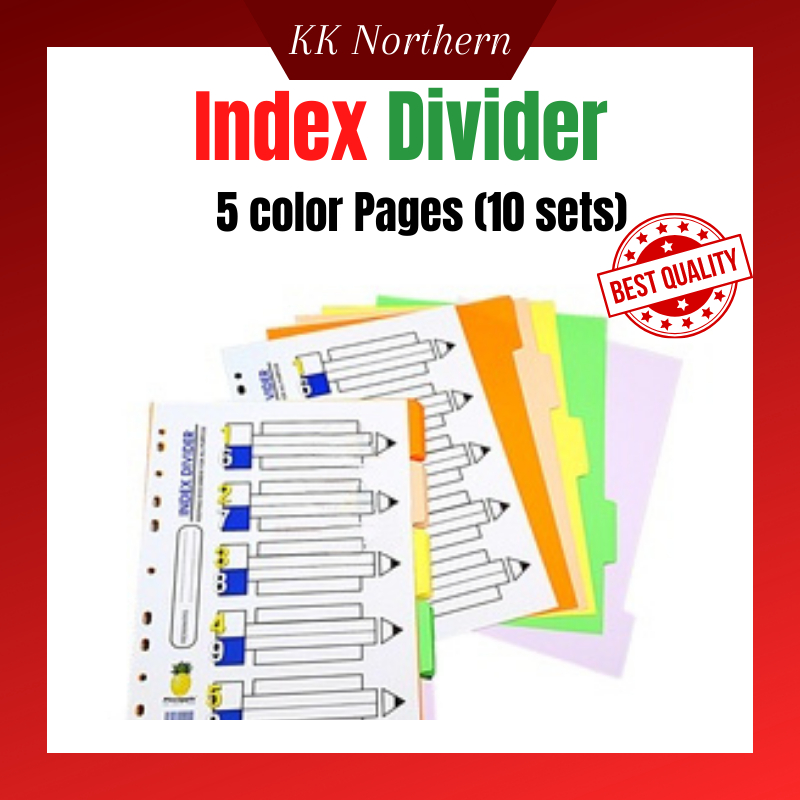 Pineapple A4 Colour Index Divider File Filing Separator A4 size / Table ...