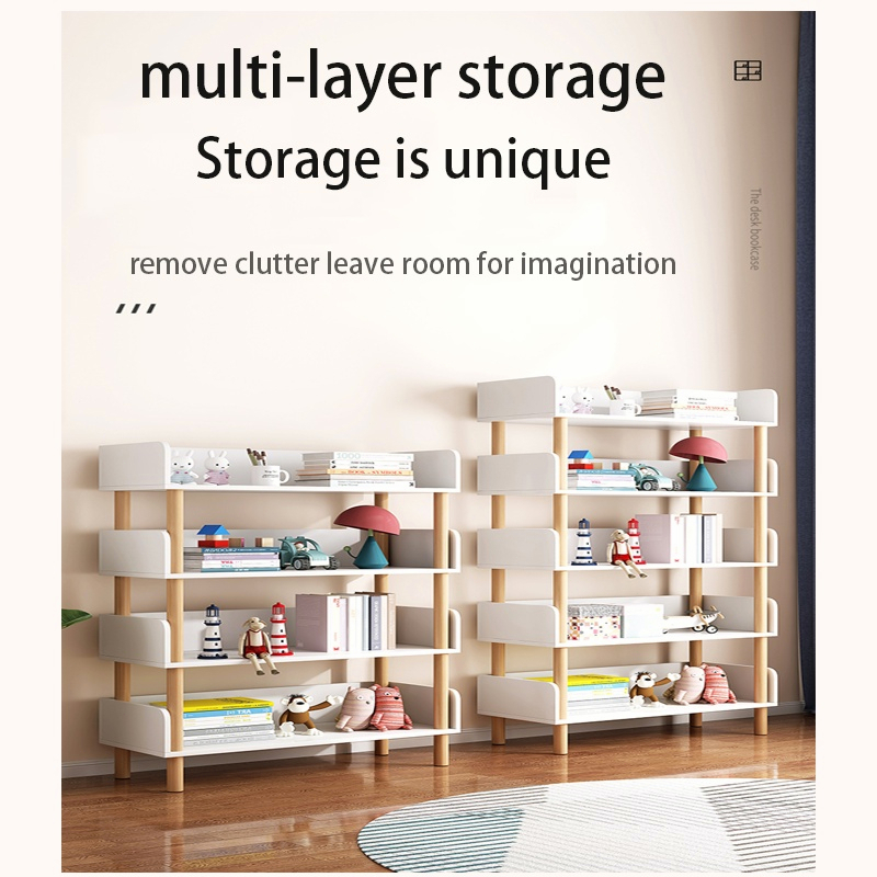 5 Tier Multipurpose Bookshelf Home Storage Shelves Rack White ...