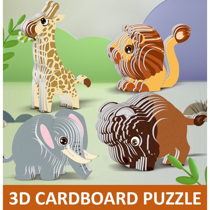 3D Puzzle Cardboard Animals Dinosaurs Puzzle Sea World Cardboard Puzzle ...