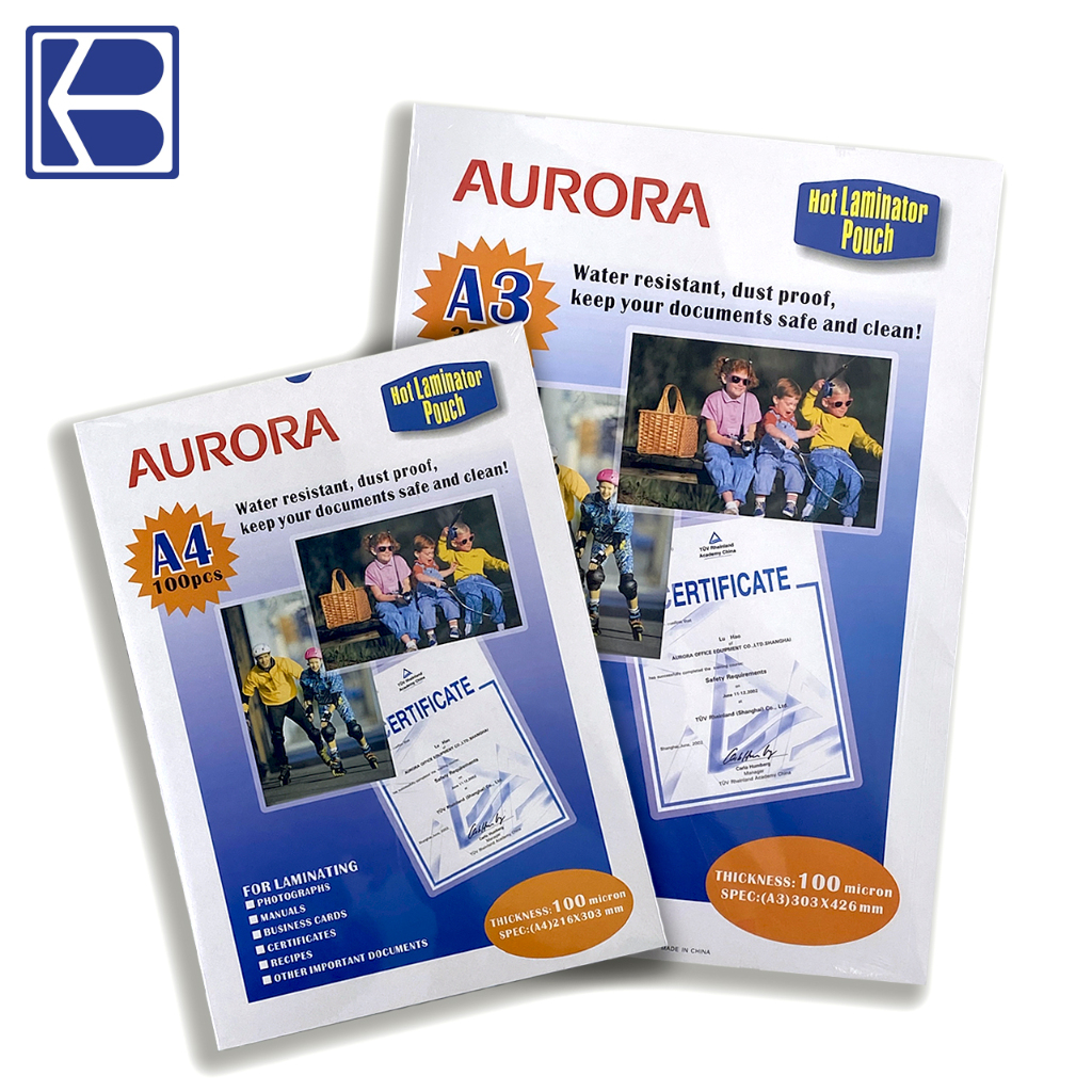 Aurora Laminating Pouch 2x100 microns A3/ A4 (100 Sheets) (SG Seller