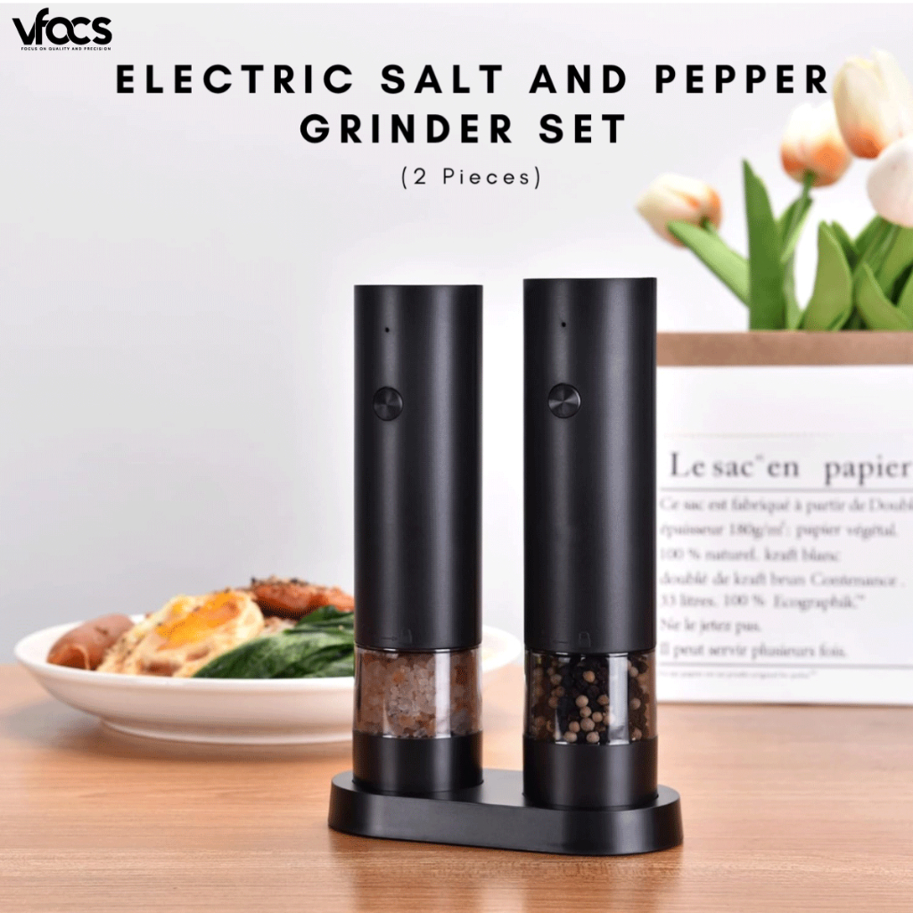 Electric Salt and Pepper Grinder Set (2 Pieces) – Rechargeable with USB ...