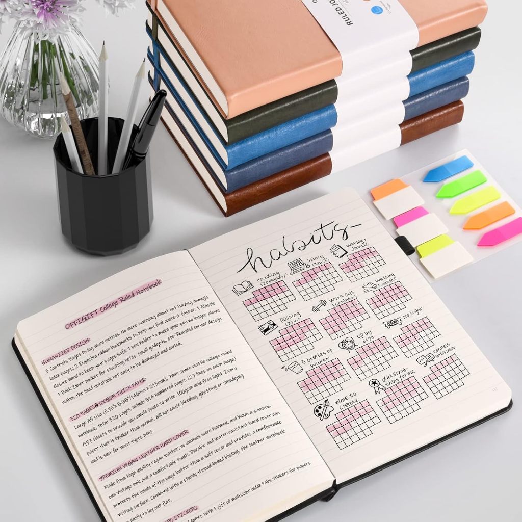 College Ruled Notebook, 312 Numbered Pages Thick Notebooks Bulk, 100gsm ...