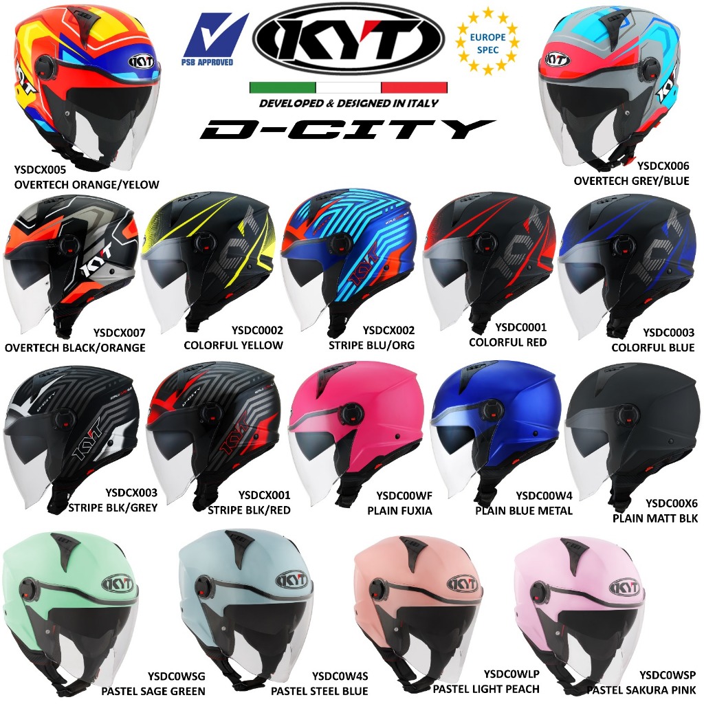 KYT D-City Helmet | PSB Approved Helmet | Motorparts Asia | KYT